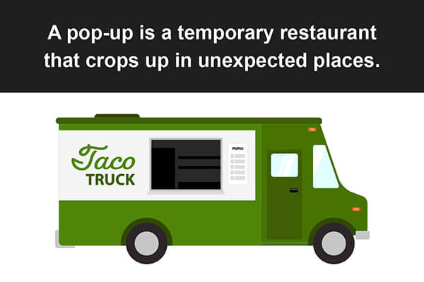 What is a pop up restaurant?